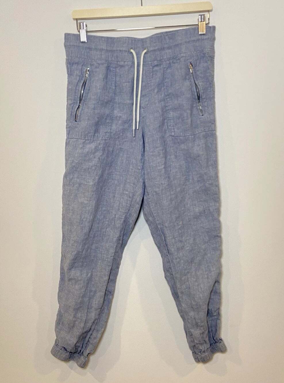 Athleta Cabo Linen Jogger Pants Blue Size 6